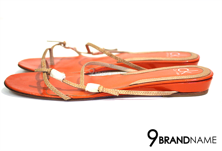 orange calvin klein trainers